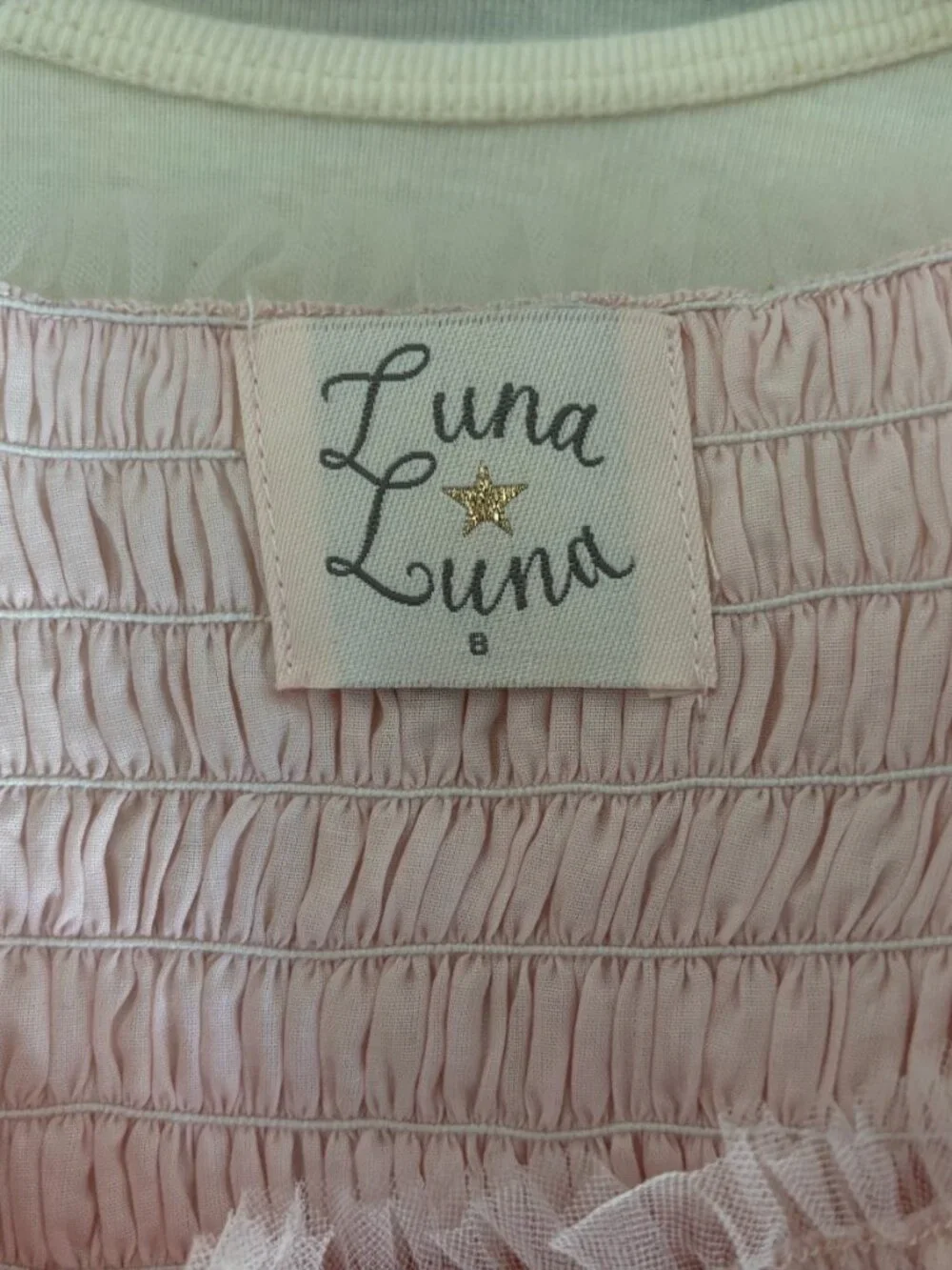 LUNA LUNA Light Pink Tulle Princess Dress Star Embellishments Girl's Size 8